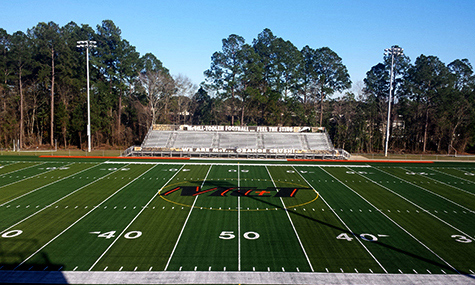 Completed installation of the new football field at McGill Toolen High School.