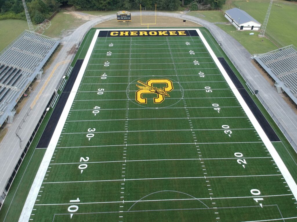 New Cherokee County High School Football Field Installation